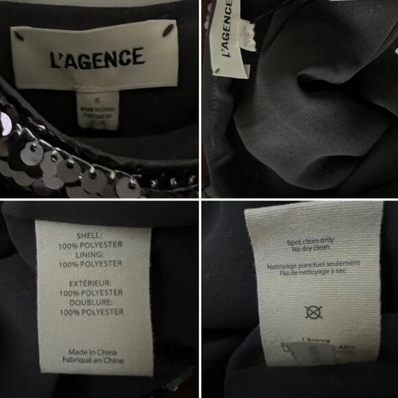 L’AGENCE Nyla Sequins Mini Slip Dress in Gunmetal Size 8 - Picture 9 of 13